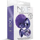 Nixie Metal Butt Plug Set w/Jewel Inlaid & Pom Pom - Purple Metallic Global Novelties LLC
