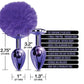 Nixie Metal Butt Plug Set w/Jewel Inlaid & Pom Pom - Purple Metallic Global Novelties LLC
