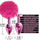 Nixie Metal Butt Plug Set w/Jewel Inlaid & Pom Pom - Pink Metallic Global Novelties LLC