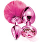 Nixie Metal Butt Plug Set w/Jewel Inlaid & Pom Pom - Pink Metallic Global Novelties LLC