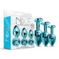Nixie Metal Butt Plug Trainer Set w/Inlaid Jewel - Blue Metallic Global Novelties LLC