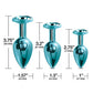 Nixie Metal Butt Plug Trainer Set w/Inlaid Jewel - Blue Metallic Global Novelties LLC