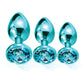 Nixie Metal Butt Plug Trainer Set w/Inlaid Jewel - Blue Metallic Global Novelties LLC