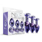 Nixie Metal Butt Plug Trainer Set w/Inlaid Jewel - Purple Metallic Global Novelties LLC