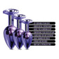 Nixie Metal Butt Plug Trainer Set w/Inlaid Jewel - Purple Metallic Global Novelties LLC