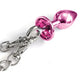 Nixie Metal Butt Plug w/Inlaid Jewel & Fur Cuff Set - Pink Metallic Global Novelties LLC