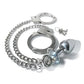 Nixie Metal Butt Plug w/Inlaid Jewel & Fur Cuff Set - Silver Metallic Global Novelties LLC