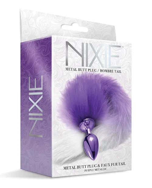 Nixie Metal Butt Plug w/Faux Fur Tail - Purple Metallic Global Novelties LLC