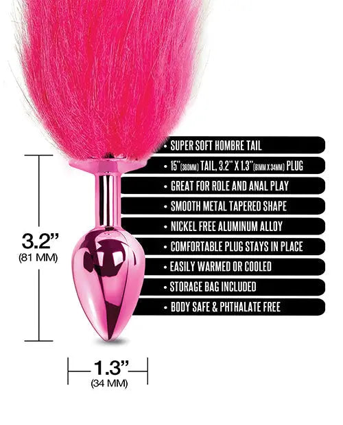 Nixie Metal Butt Plug w/Faux Fur Tail - Pink Metallic Global Novelties LLC