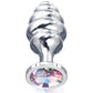 Nixie Honey Dipper Ribbed Metal Rainbow Jeweled Butt Plug - Small Global Novelties LLC