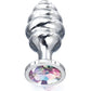 Nixie Honey Dipper Ribbed Metal Rainbow Jeweled Butt Plug - Large Global Novelties LLC