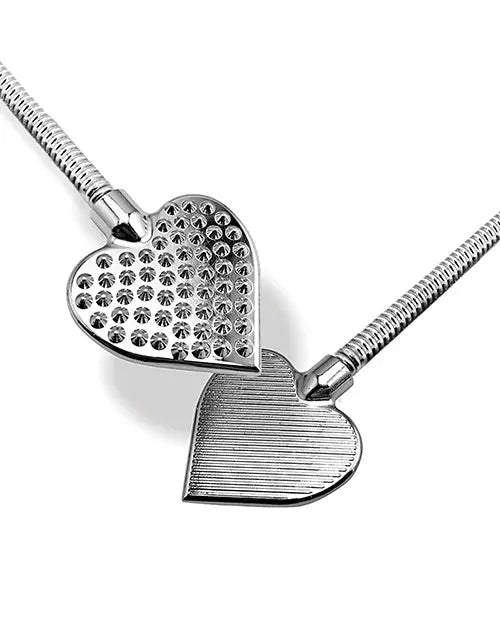 Nixie Flaming Heart Riding Crop - Silver Global Novelties LLC