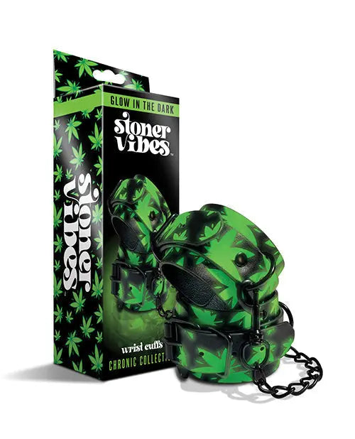 Stoner Vibes Glow in the Dark Wrist Cuffs Global Novelties LLC