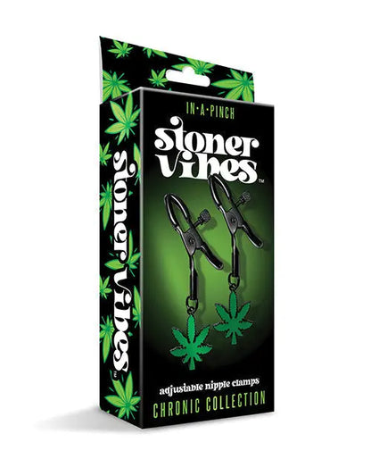 Stoner Vibes Glow in the Dark Adjustable Nipple Clamps Global Novelties LLC