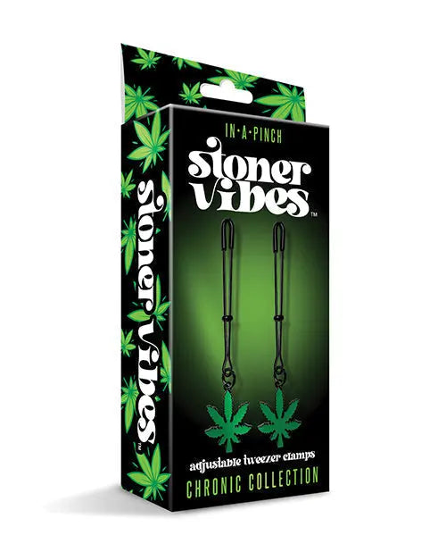 Stoner Vibes Glow In the Dark Adjustable Tweezer Nipple Clamps Global Novelties LLC