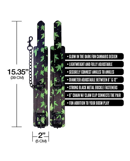 Stoner Vibes Glow in the Dark Ankle Cuffs Global Novelties LLC