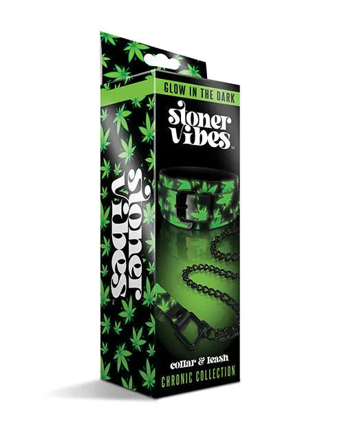 Stoner Vibes Glow in the Dark Collar & Leash Global Novelties LLC