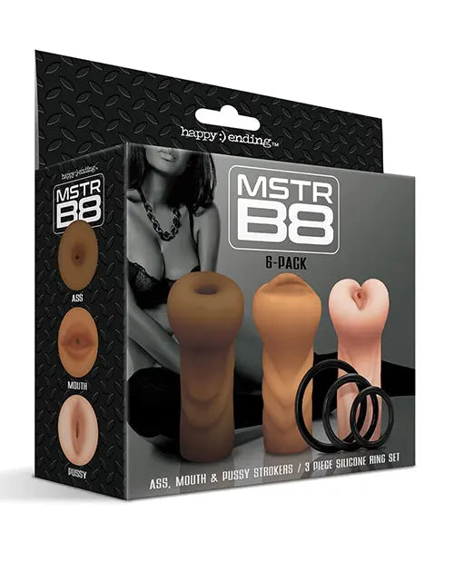MSTR B8 Stroker Set w/C-Rings - Assorted Pack of 3 Global Novelties LLC