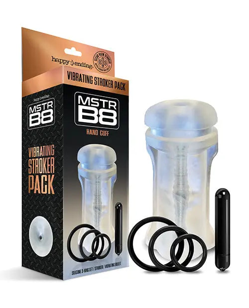 MSTR B8 Hand Cuff Vibrating Stroker Pack - Kit of 5 Clear Global Novelties LLC