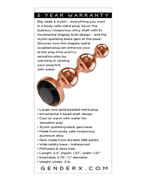 Gender X Gold Digger Large - Rose Gold/Black Evolved Novelties INC