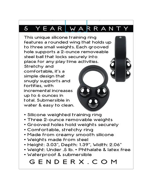 Gender X Workout Ring - Black Evolved Novelties INC
