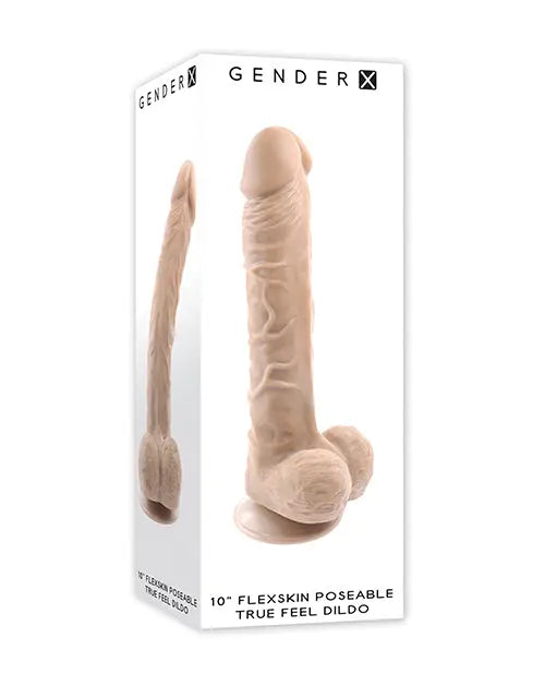 Gender X Flexskin Realistic Dildo | Poseable True Feel 10" Big Dildo | Suction Cup Dildo Evolved Novelties INC