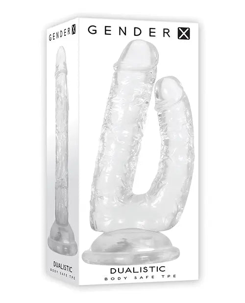 Gender X Dualistic Realistic Dildo | Double Shaft Clear Big Dildo | Girthy Suction Cup Dildo Evolved Novelties INC