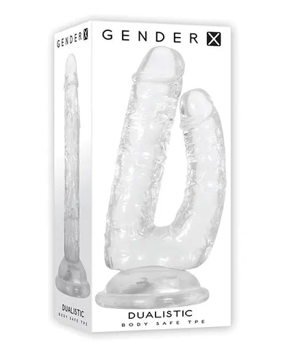 Gender X Dualistic Realistic Dildo | Double Shaft Clear Big Dildo | Girthy Suction Cup Dildo Evolved Novelties INC