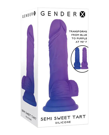 Gender X Realistic Dildo | Semi Sweet Tart Big Dildo | Blue-Purple Suction Cup Dildo Evolved Novelties INC