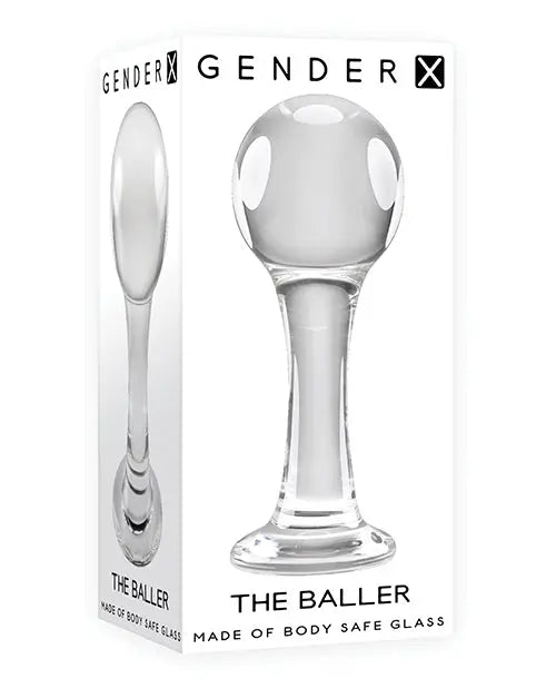 Gender X The Baller  Glass Plug - Clear Evolved Novelties INC