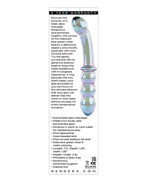 Gender X Realistic Dildo | Lustrous Galaxy Wand | Green Glass Dildo | Double Dildo Massager Evolved Novelties INC