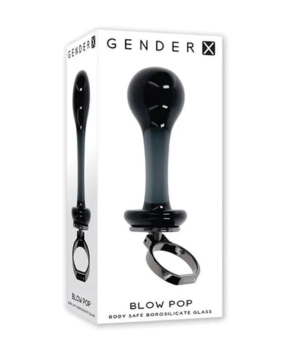 Gender X Blow Pop Glass Anal Plug - Black Evolved Novelties INC