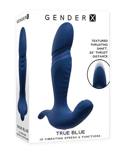 Gender X Thrusting Vibrator | True Blue 10x Curved Blue G Spot Vibrator | Best Vibrator for Women Evolved Novelties INC