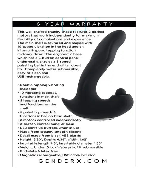 Gender X Mad Tapper - Black Evolved Novelties INC