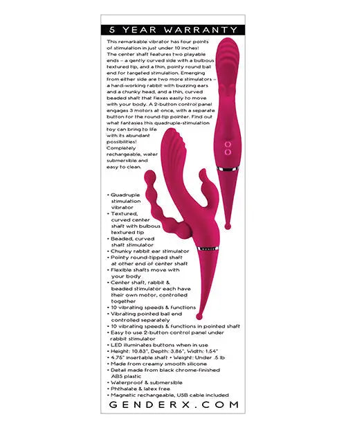 Gender X Rabbit Vibrator | 4x4 G Spot Vibrator | 10X Burgundy Clit Vibrator | Best Vibrator for Women Evolved Novelties INC