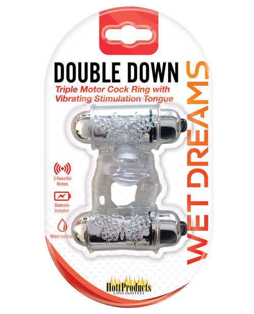 Wet Dreams Double Down Vibrating Cockring w/Bullet Hott Products