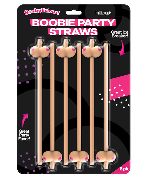 Booby Straws - Flesh Pack of 6 Hott Products