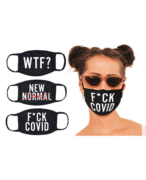 Hott Products Mask-erade Masks - F Covid/WTF?/New Normal X Pack of 3 Hott Products