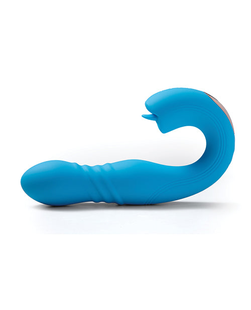 Joi App Controlled Thrusting G-Spot Vibrator & Clit Licker - Blue Uc Global Trade INChoney Play B