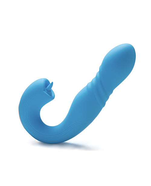 Joi App Controlled Thrusting G-Spot Vibrator & Clit Licker - Blue Uc Global Trade INChoney Play B