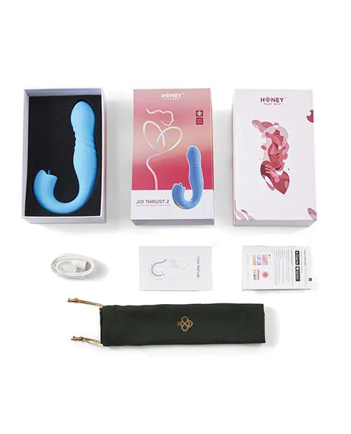 Joi Thrusting Vibrator 2 | Blue G-Spot Vibrator | Licking Tongue Clit Vibrator | Best Vibrator for Women Uc Global Trade INChoney Play B