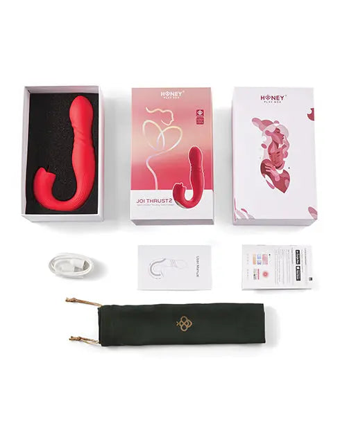 Joi Thrusting Vibrator 2 | Red G-Spot Vibrator | 9x Licking Tongue Clit Vibrator | Best Vibrator for Women Uc Global Trade INChoney Play B