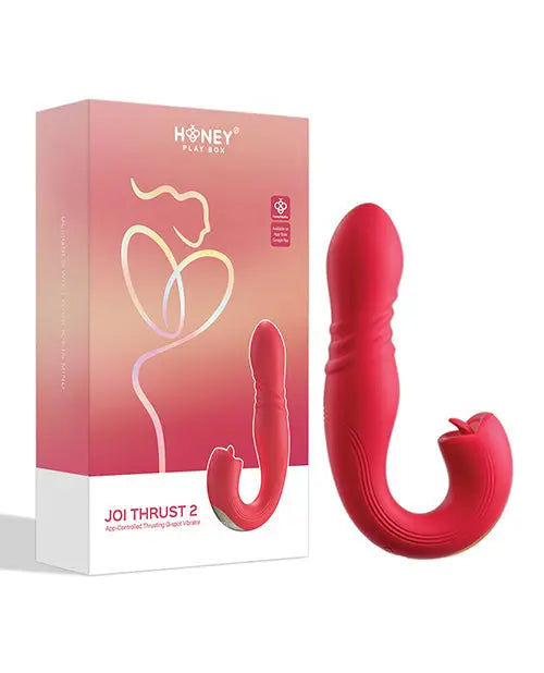 Joi Thrusting Vibrator 2 | Red G-Spot Vibrator | 9x Licking Tongue Clit Vibrator | Best Vibrator for Women Uc Global Trade INChoney Play B