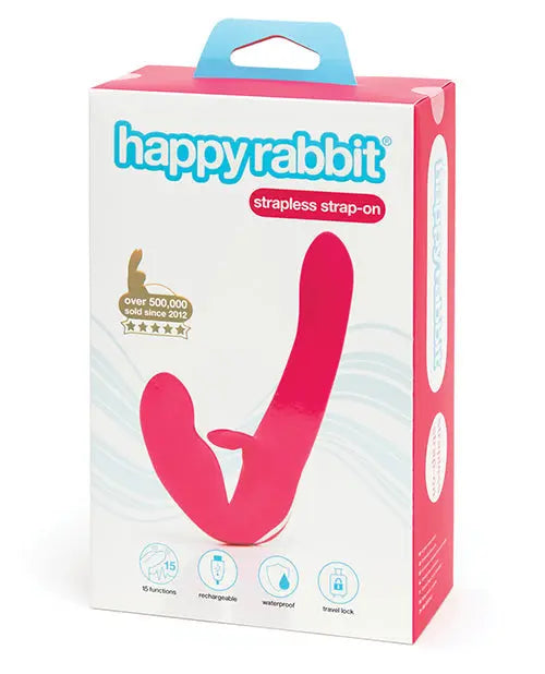 Happy Rabbit Vibrator | Strapless Strap On Dildo | Pink G Spot Vibrator | Clit Vibrator | 15-Mode Best Vibrator for Women Lovehoney C/o Wow Tech