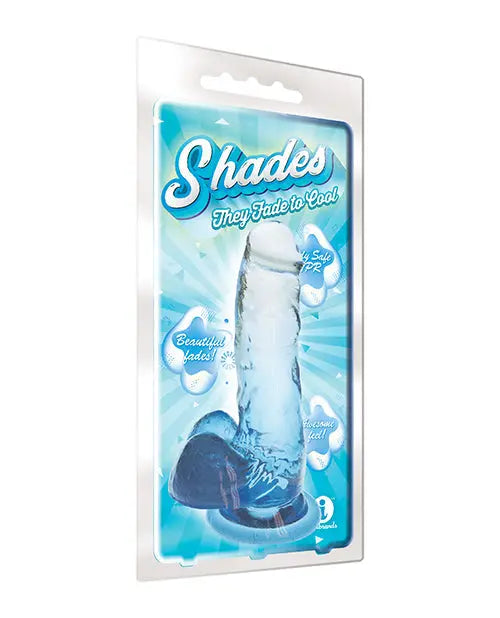 Shades Jelly Realistic Dildo | TPR Gradient 7-Inch Big Dildo | Medium Blue Suction Cup Dildo Icon Brands INC