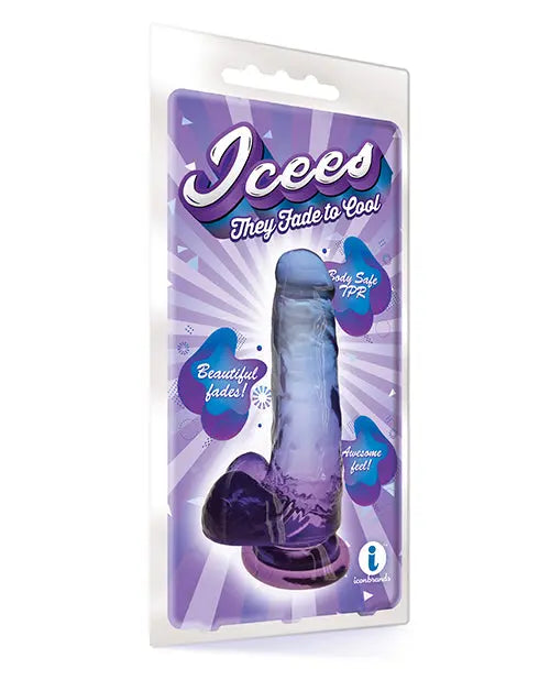 Shades Jelly Realistic Dildo | TPR Gradient 7-Inch Dildo | Medium Blue-Violet Suction Cup Dildo Icon Brands INC