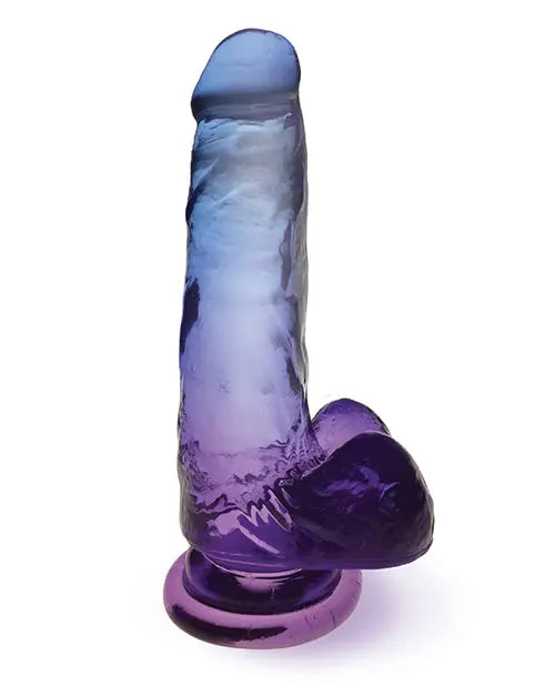 Shades Jelly Realistic Dildo | TPR Gradient 7-Inch Dildo | Medium Blue-Violet Suction Cup Dildo Icon Brands INC