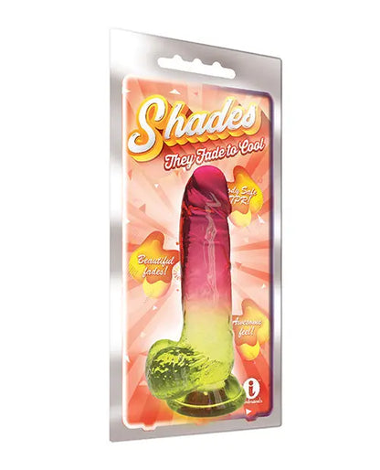 Shades Jelly Realistic Dildo | TPR Gradient 8-Inch Big Dildo | Large Yellow-Pink Dildo Icon Brands INC