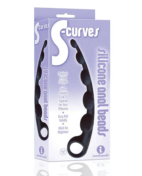 9's S-Curved Silicone Anal Beads Icon Brands INC