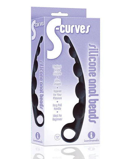 9's S-Curved Silicone Anal Beads Icon Brands INC